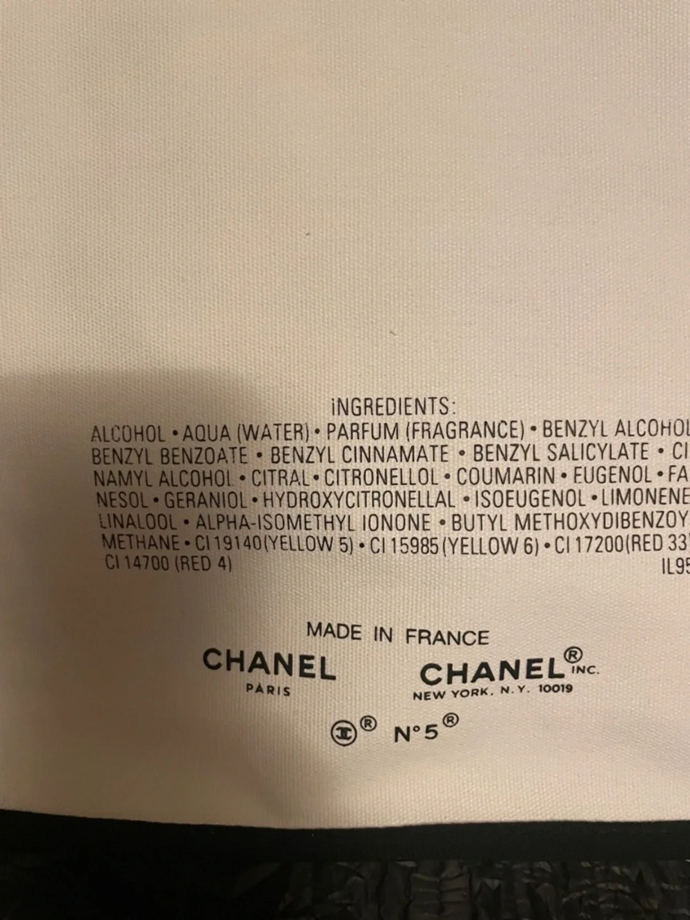 GWP White Canvas N°5 Paris Tote with Black Trim plus mini Chance - Picture 13 of 17